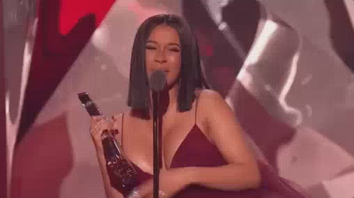 Naelle Studio - Cardi B winning award GIF