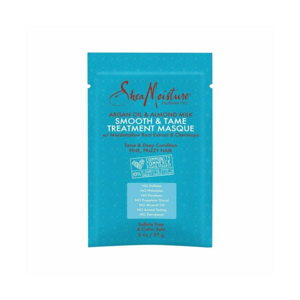 Shea Moisture Argan Oil And Almond Milk Smooth And Tame Treatment Masque Sachet.